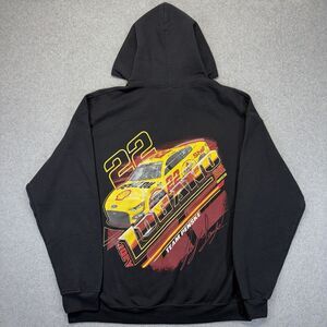 Team Penske Joey Logano #22 Hoodie Men’s L Black NASCAR Front Back Graphic